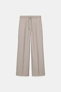 HERRINGBONE BRAIDED BELT PANTS