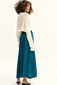 SATIN EFFECT MIDI SKIRT