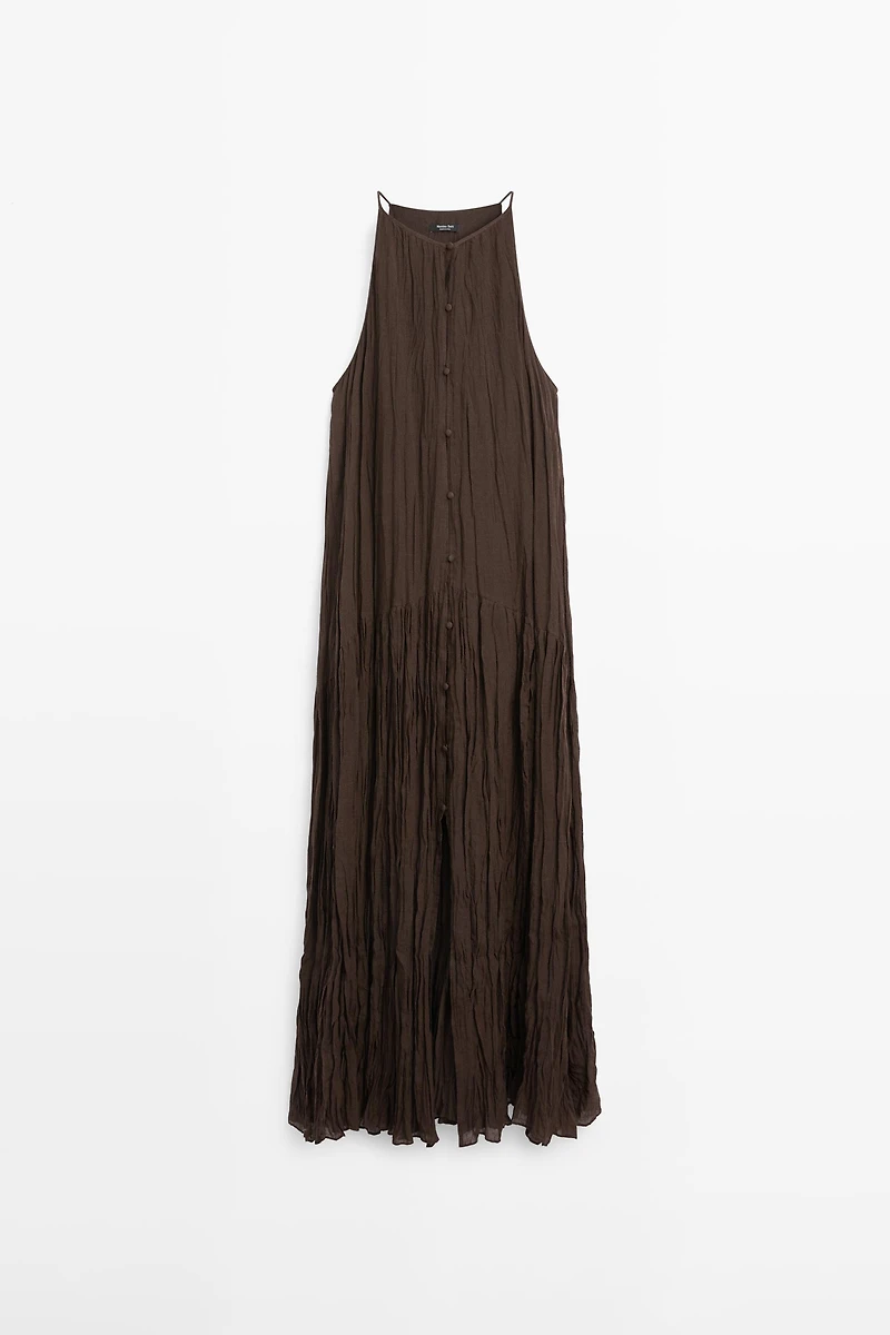 Robe midi fluide avec boutons