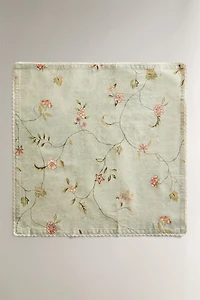 PACK OF FLORAL PRINT AND LACE TRIM NAPKINS (PACK OF 2)
