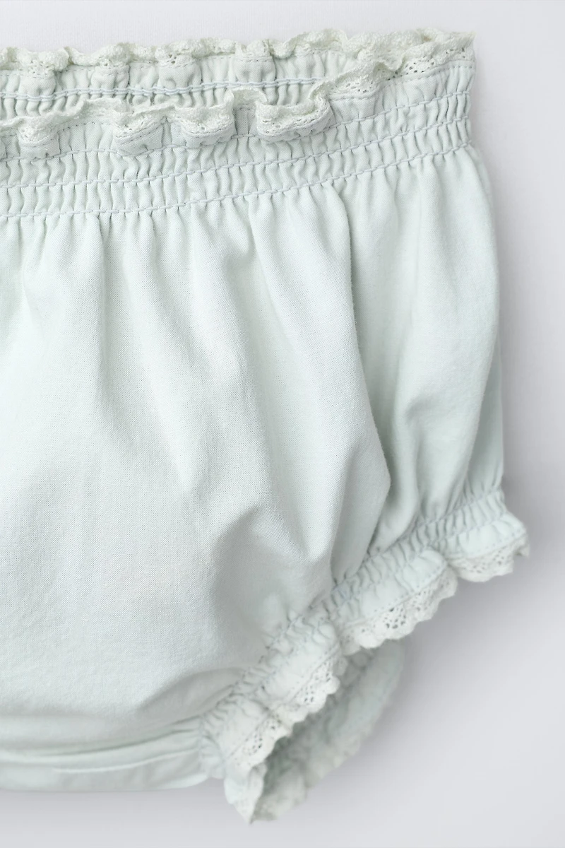 EMBROIDERED SHIRT AND BLOOMERS SET