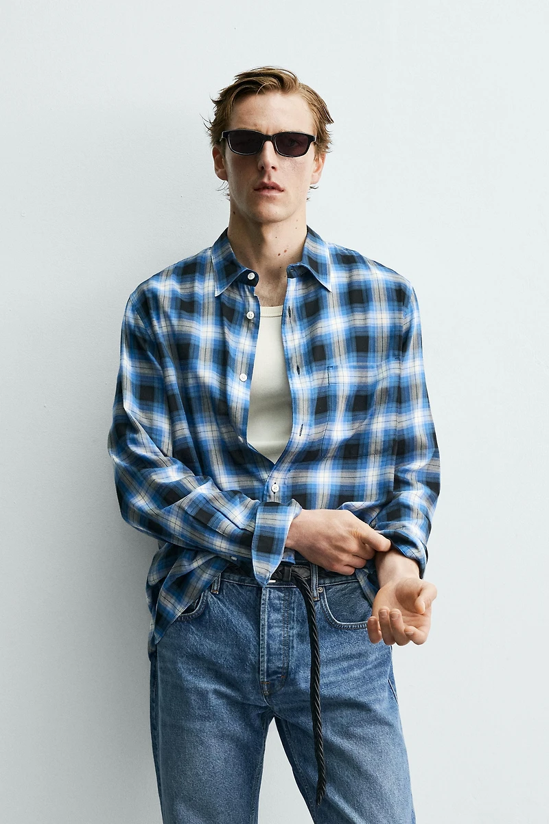 FLOWY PLAID SHIRT AARON LEVINE X ZARA