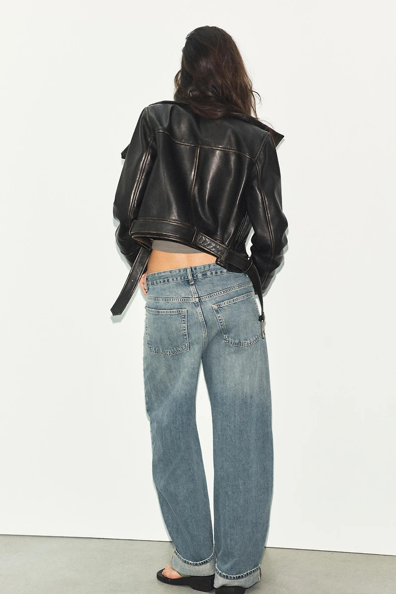 100% DISTRESSED LEATHER JACKET