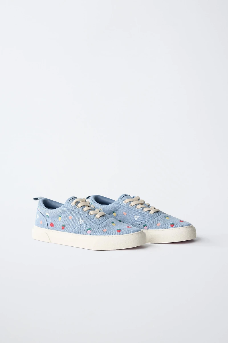 EMBROIDERED COTTON SNEAKERS