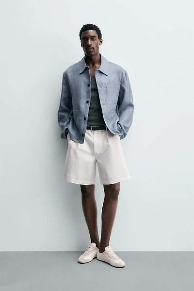 BERMUDA RELAXED FIT À PLIS
