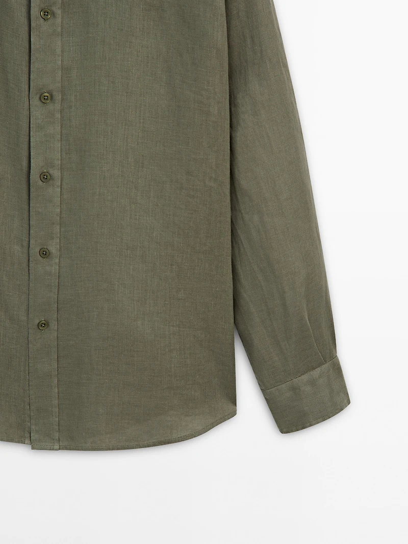 Regular fit 100% linen shirt