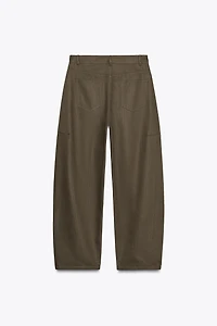 ZW COLLECTION HERRINGBONE WIDE-LEG PANTS