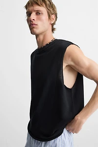 IRREGULAR KNIT TANK TOP