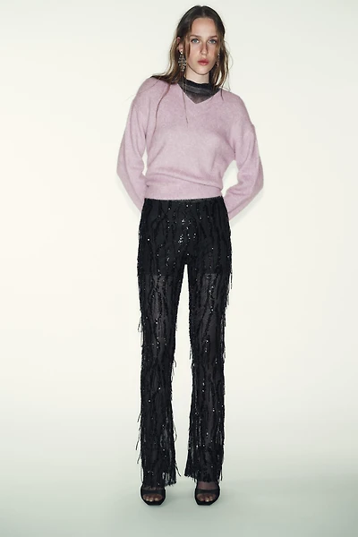 FLARE SEQUIN LEGGINGS