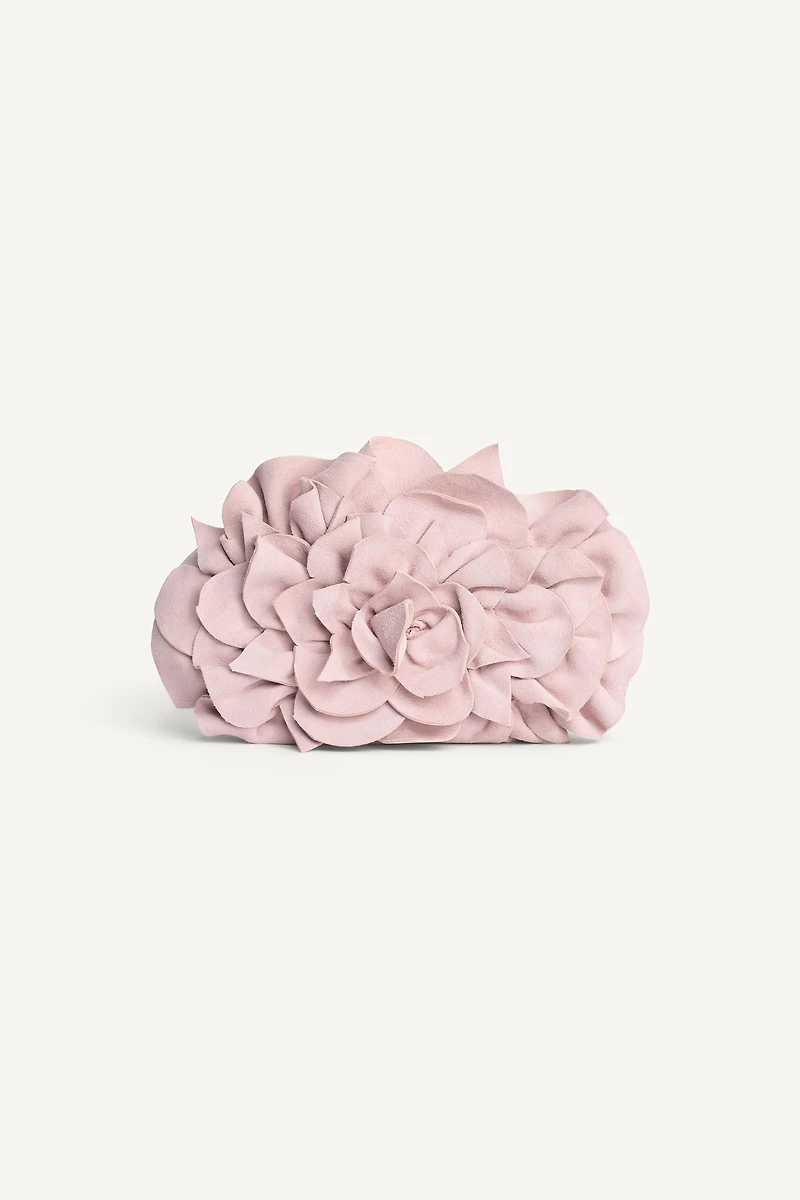 LEATHER FLOWER CLUTCH LIMITED EDITION
