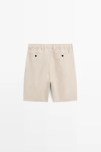 100% linen short Bermuda shorts