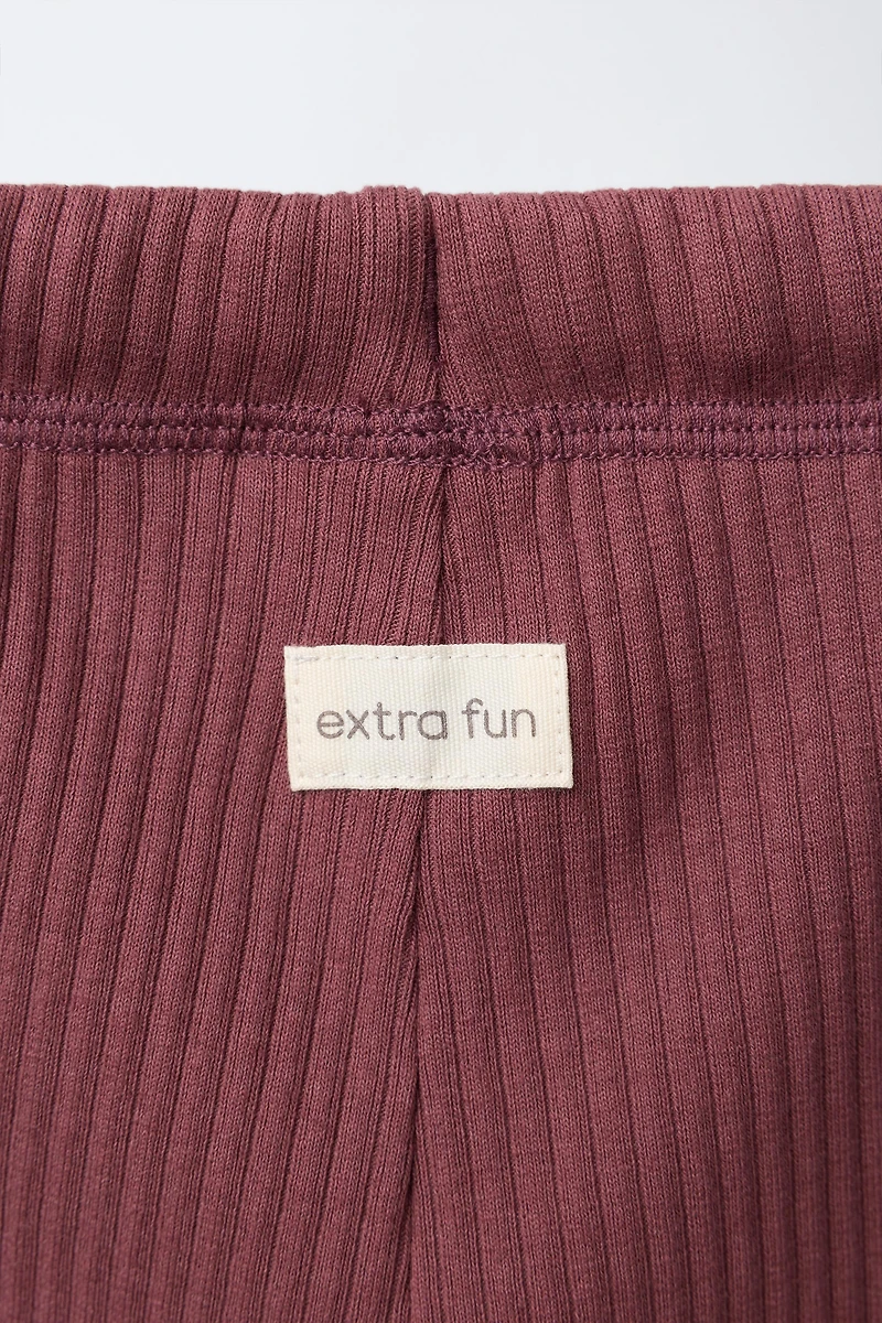 RIBBED LEGGINGS WITH LABEL