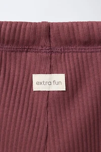 RIBBED LEGGINGS WITH LABEL