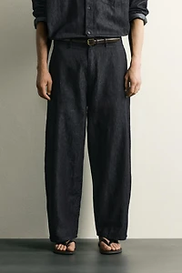LIGHTWEIGHT COTTON-LINEN DENIM CHINO PANTS