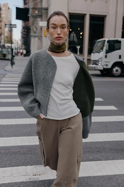 DOUBLE-FACED KNIT CARDIGAN