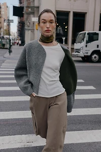 DOUBLE-FACED KNIT CARDIGAN