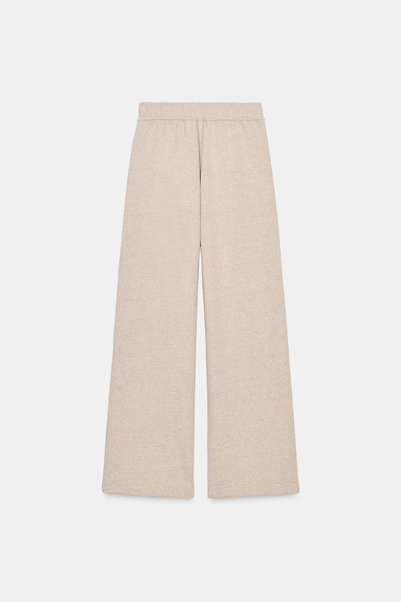 PANTALON MOLLETON À JAMBES LARGES
