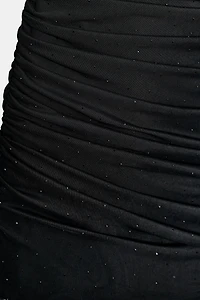 SHORT RHINESTONE MESH DRESS