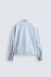 RELAXED FIT STRIPED EMBROIDERED JACKET