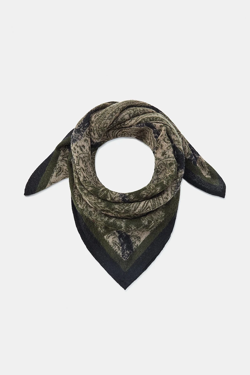 BANDANA IMPRIMÉE 100 % LAINE