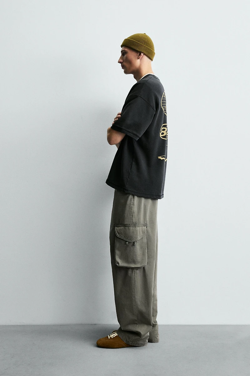 WASHED PRINTED GRAPHIC SWEATSHIRT