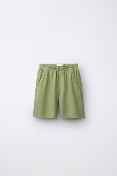 FLOWY LINEN BLEND SHORTS