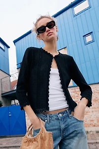 POINTELLE CARDIGAN