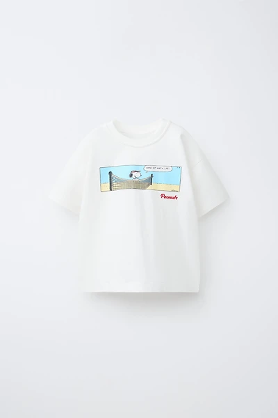 SNOOPY PEANUTS™ EMBROIDERED PRINT T-SHIRT