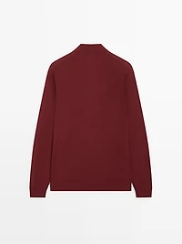 Cotton knit polo sweater
