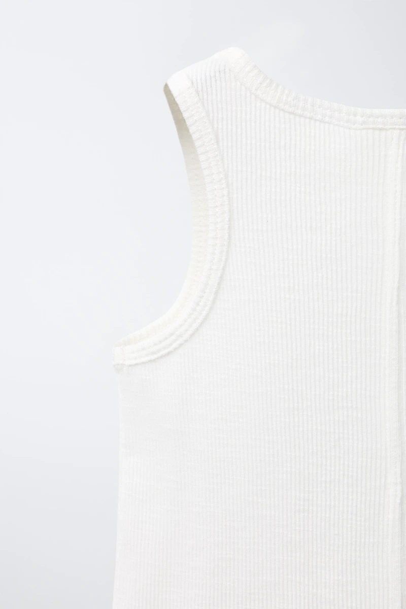 T-SHIRT CÔTELÉ SANS MANCHES
