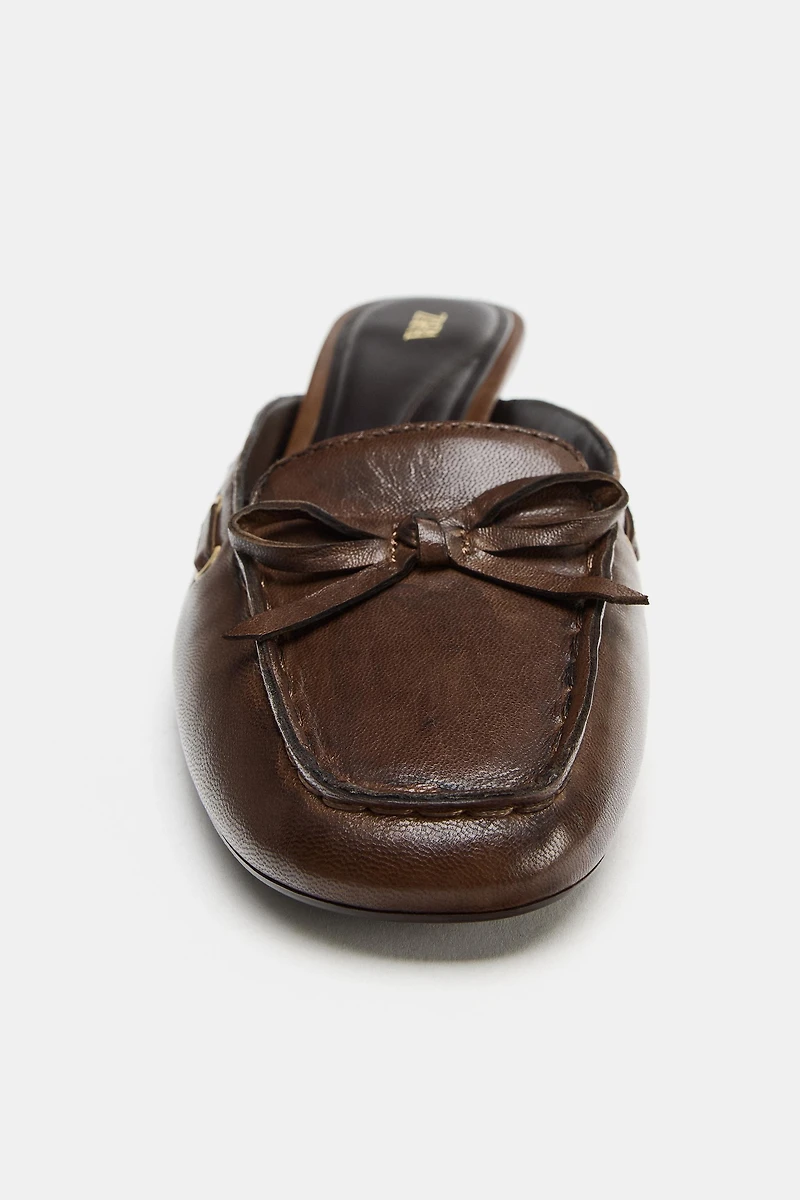 LEATHER SLINGBACK BOAT SHOES