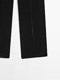 Wide-leg velvet trousers