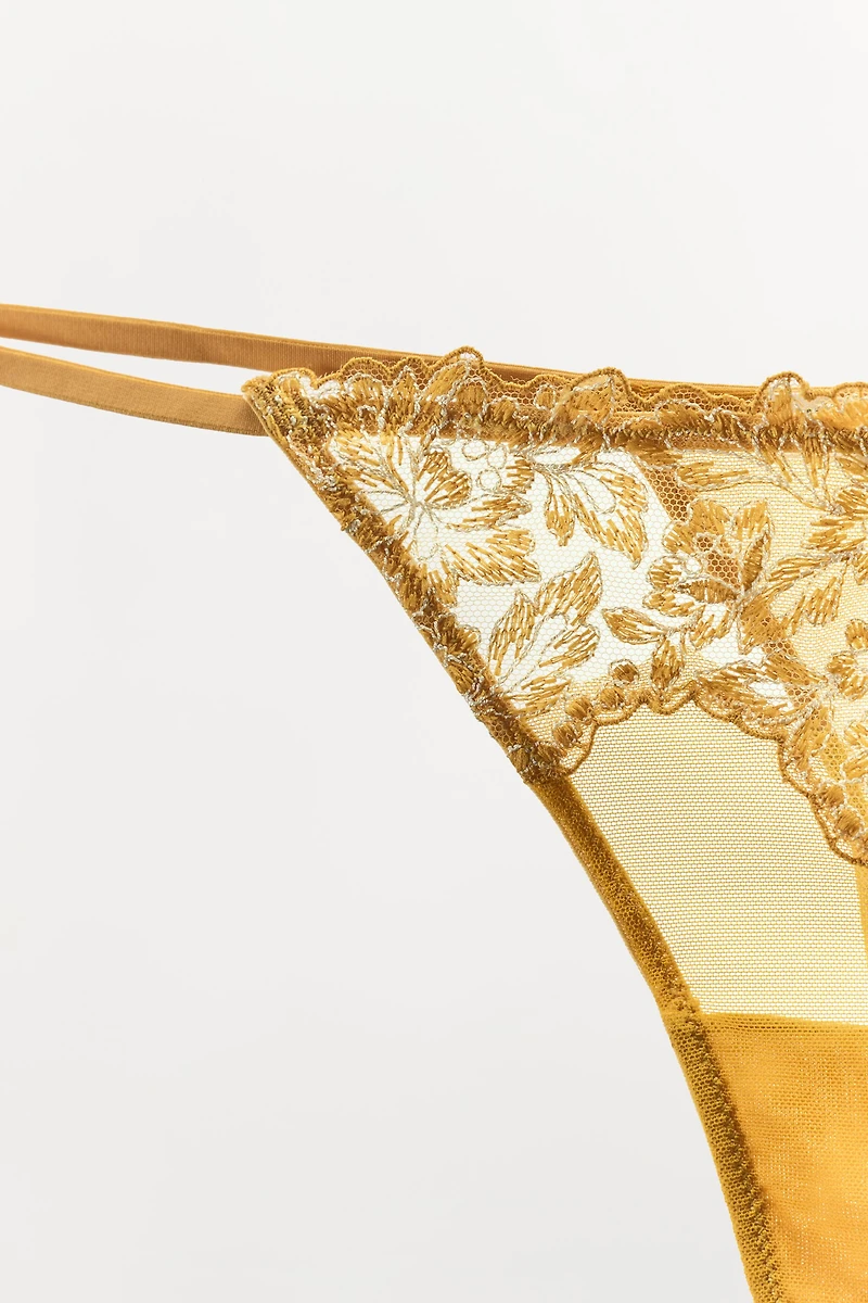 MESH LACE THONG