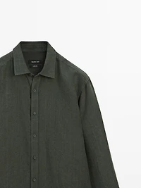 Regular fit faded linen shirt