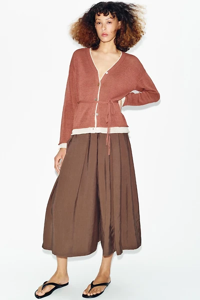 COMBINATION KNIT JACKET WITH BELT