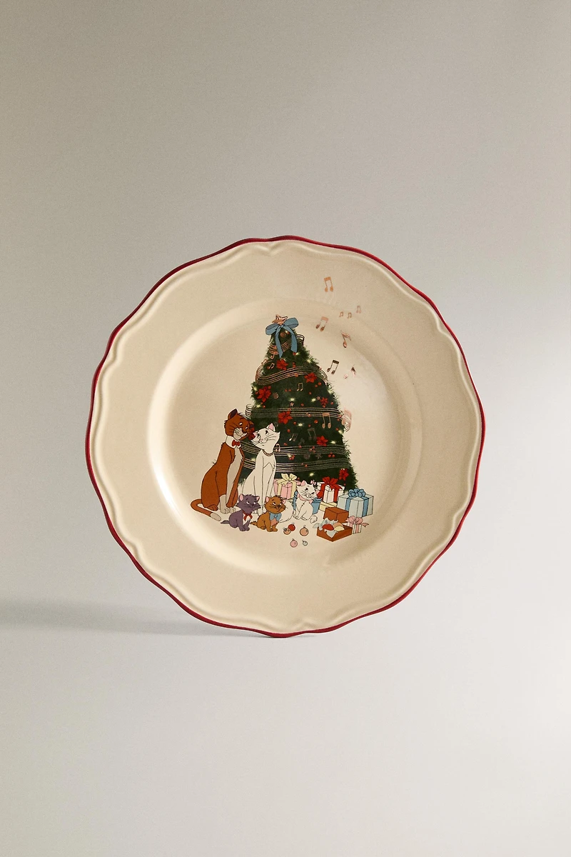 CHILDREN'S CHRISTMAS STONEWARE PLATE THE ARISTOCATS ©DISNEY