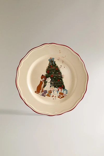CHILDREN'S CHRISTMAS STONEWARE PLATE THE ARISTOCATS ©DISNEY