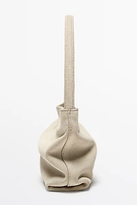 Split suede leather shoulder bag
