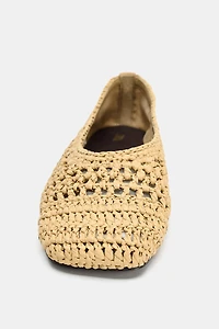 CUT-OUT BRAIDED BALLET FLATS