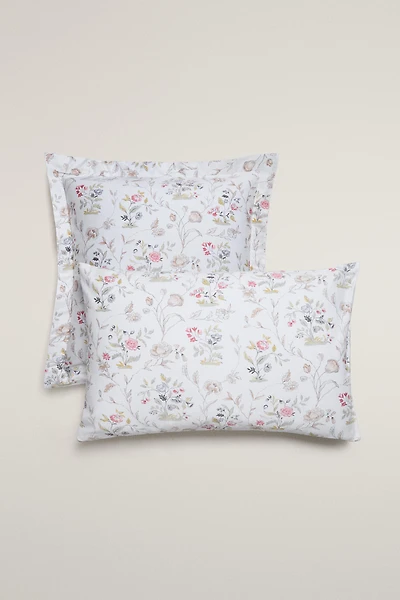 FLORAL SATEEN PILLOWCASE