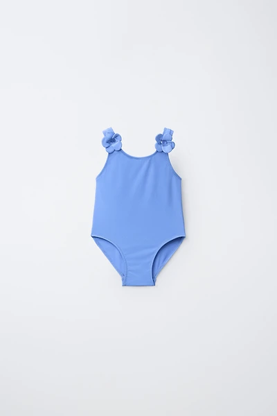 2-6 YEARS/ 3D FLOWER TEXTURED SWIMSUIT