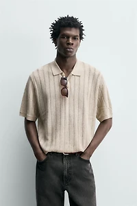 RIB KNIT POLO SHIRT