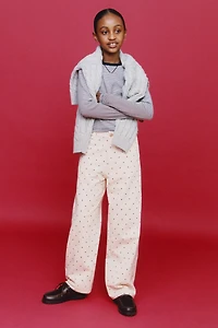 WIDE LEG POLKA DOT JEANS