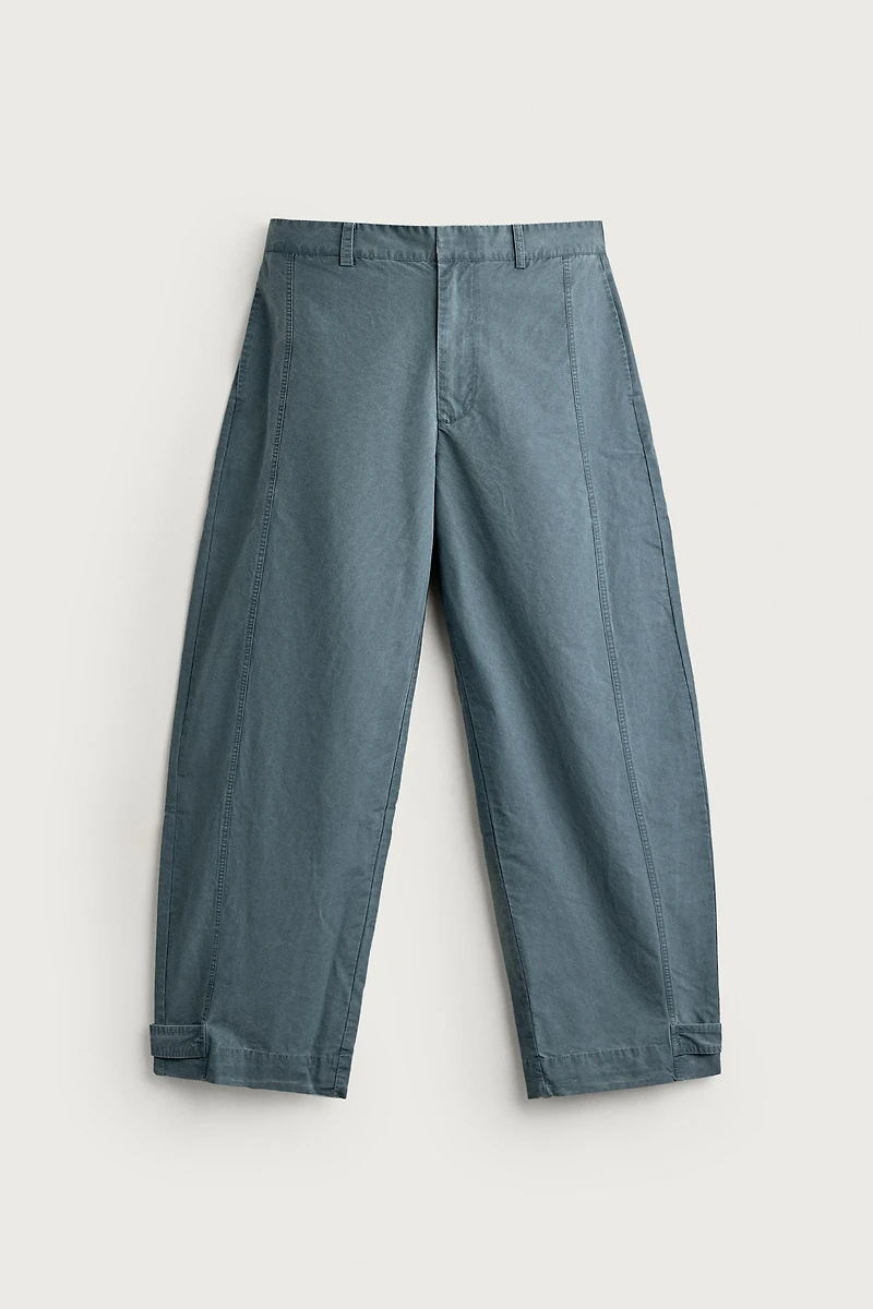 WASHED RELAXED FIT PANTS WITH TABS