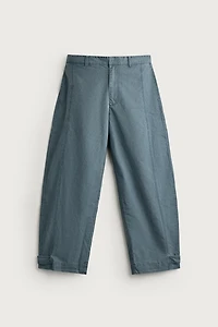 WASHED RELAXED FIT PANTS WITH TABS