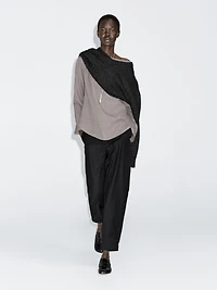 Wool blend sarouel trousers with buckle