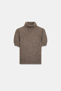 PUFF SHORT SLEEVE KNIT JUMPER