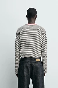 CONTRAST STRIPED T-SHIRT