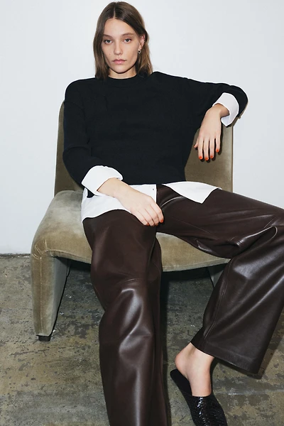 COMBINATION POPLIN KNIT JUMPER