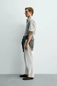 CHEMISE À CARREAUX LIN ET COTON